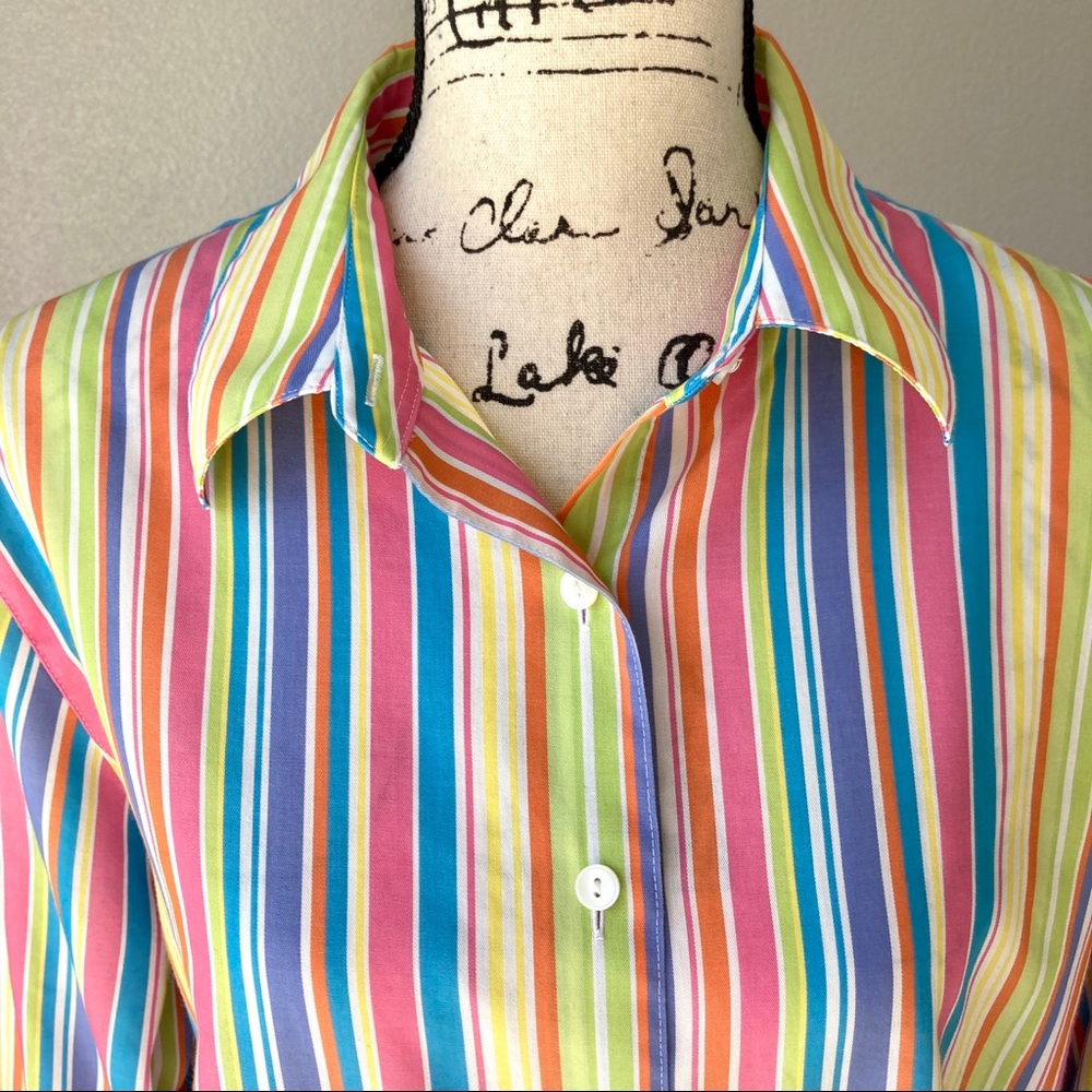 Foxcroft Rainbow LIKE NEW Button Down Top